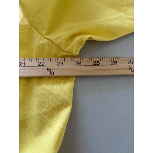 Liz Claiborne Women Size XL Yellow Button Front Floral Embroidered Pocket Blouse - Picture 5 of 11